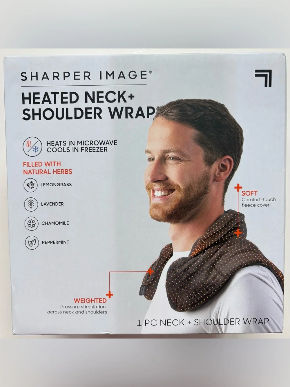 Sharper Image Black Heated Neck & Shoulder Wrap-NIB